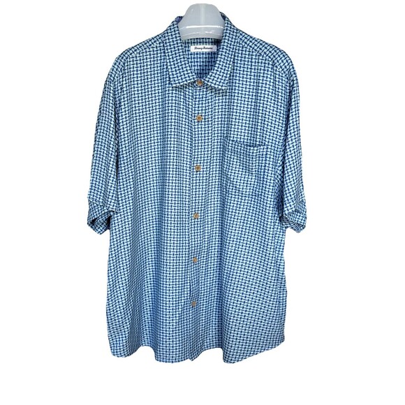Tommy Bahama Other - Tommy Bahama Size XXL Mens 100% Silk Royal Indigo Shasta Shores Check Shirt